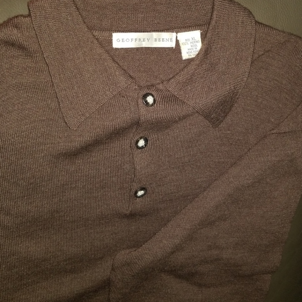 Geoffrey Beene Merino Wool button up sweater
